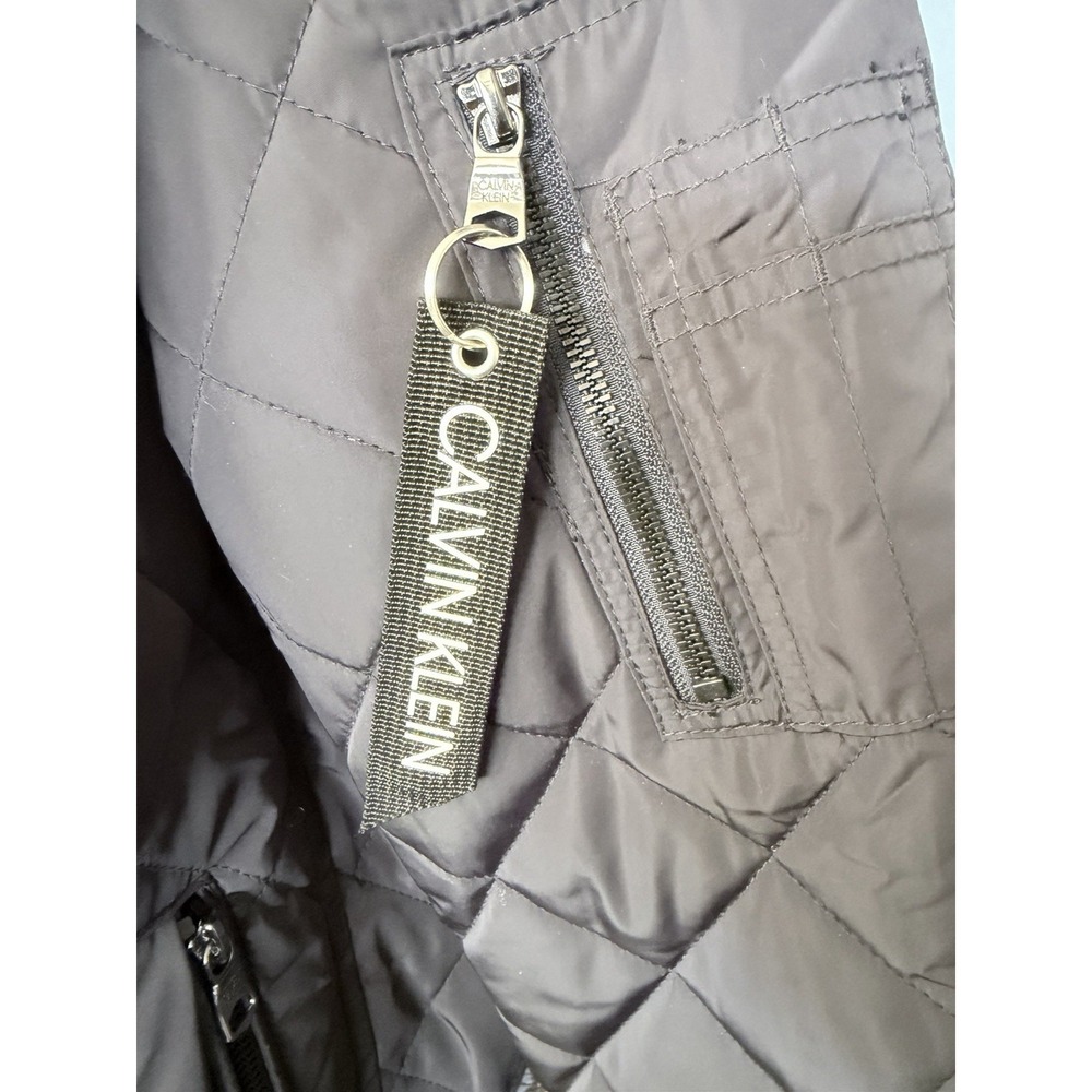 Calvin Klein men's quilted bomber Zip up Navy Blue XL New With Tag - Picture 3 of 10